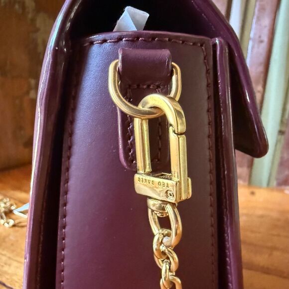 Ted Baker Isa Leather Satchel Crossbody Burgundy Bag - Picture 5 of 13